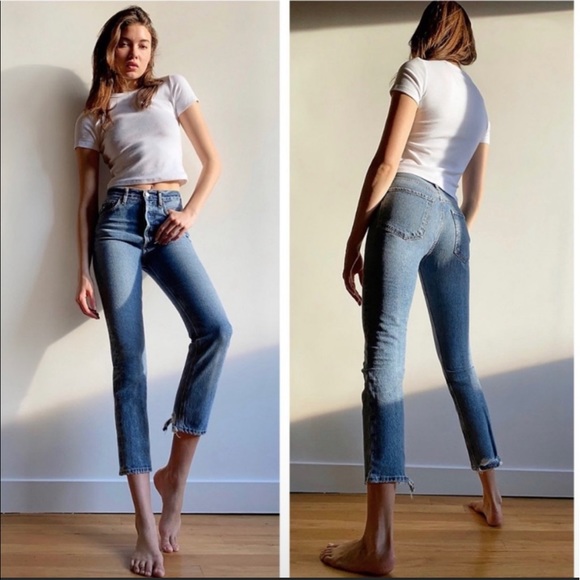 AGOLDE Riley High Rise Straight Crop in Emulsion Size 23 NWT